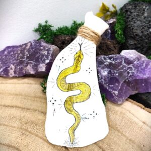 Shoulder bone with snake drawing
