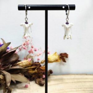 Small vertebrae earrings with amethyst