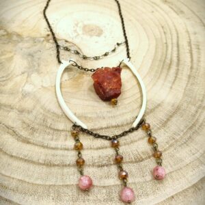 Statement necklace bones and agate