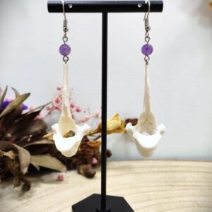 Vertebrae earrings with amethyst