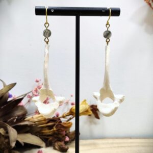 Vertebrae earrings with tourmalin quartz