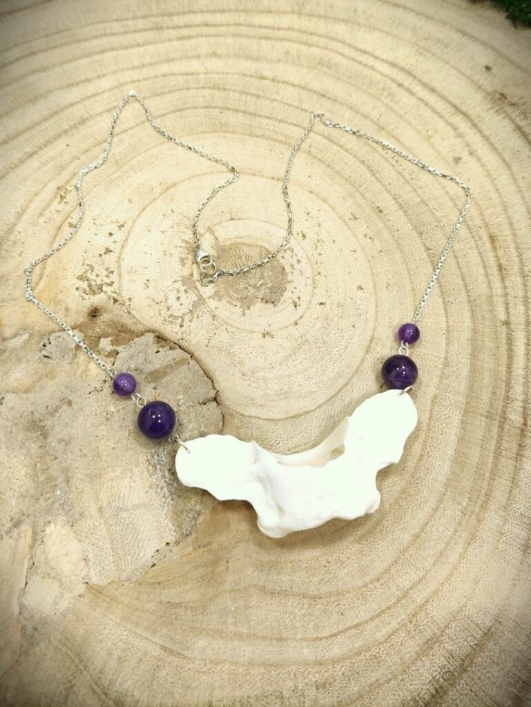 Vertebrae necklace with amethyst